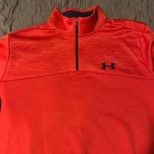 Under Armour Mens 3/4 zip up, 2XL dark orange